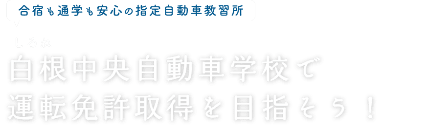 白根中央自動車学校で 運転免許取得を目指そう！